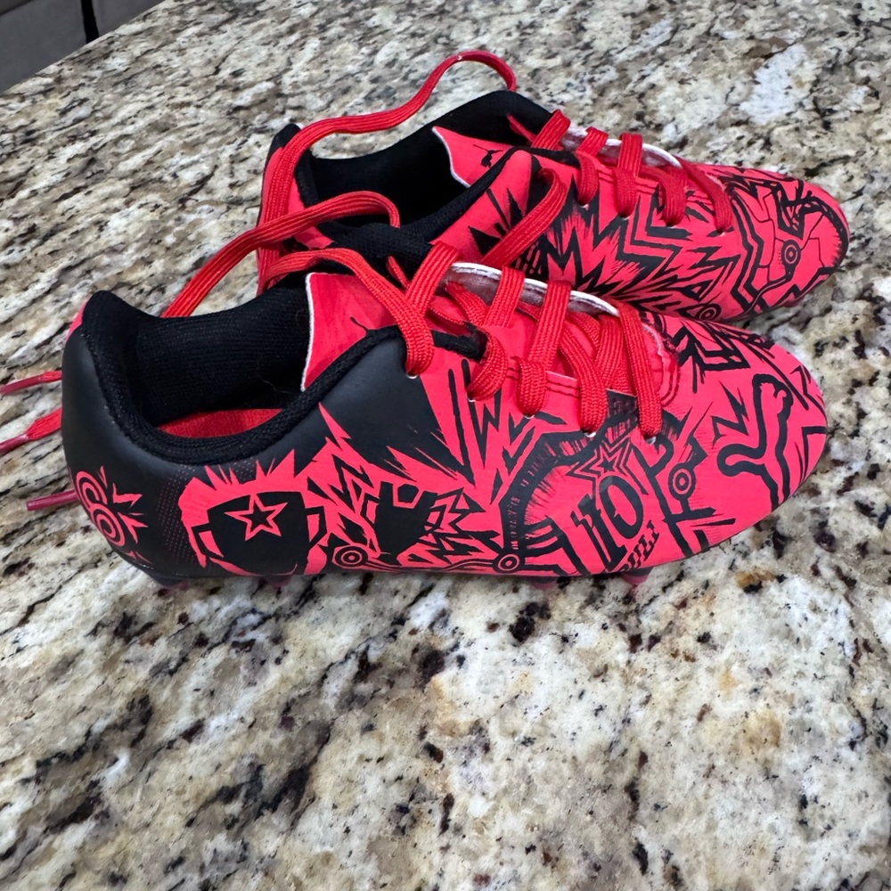 Puma Soccer Cleats in Red and Black